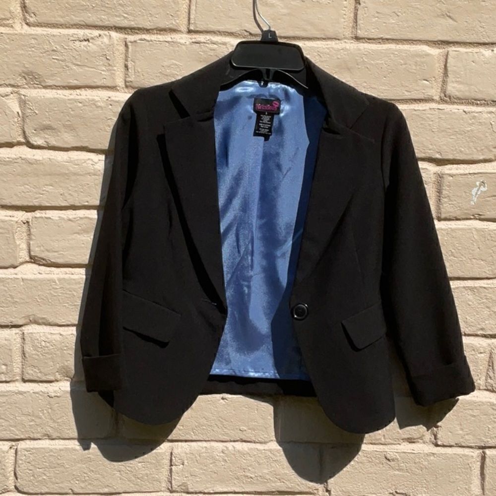 Flirtatious Black Suit Jacket, Size-S